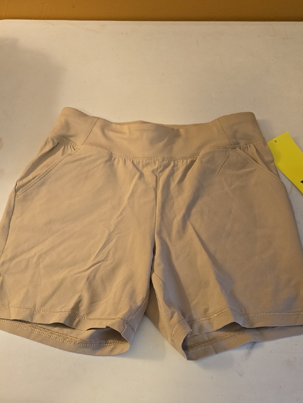 all in motion Tan Pull-On Active Shorts with Pockets